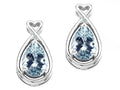 Tommaso Design™ Pear Shape 9x7mm Genuine Aquamarine Earrings