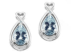 Tommaso Design™ Pear Shape 9x7mm Genuine Aquamarine Earrings