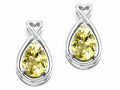 Tommaso Design™ Pear Shape 9x7mm Genuine Lemon Quartz Earrings