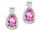 Tommaso Design™ Pear Shape 9x7mm Created Pink Sapphire Earrings