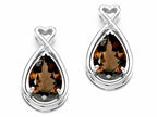 Tommaso Design™ Pear Shape 9x7mm Genuine Smoky Quartz Earrings