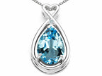 Tommaso Design™ Pear Shape 11x8mm Genuine Blue Topaz Pendant Necklace