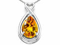 Tommaso Design™ Pear Shape 11x8mm Genuine Citrine Pendant Necklace