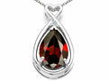 Tommaso Design™ Pear Shape 11x8mm Genuine Garnet Pendant Necklace