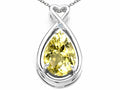Tommaso Design™ Pear Shape 11x8mm Genuine Lemon Quartz Pendant Necklace