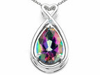 Tommaso Design™ Pear Shape 11x8mm Rainbow Mystic Topaz Pendant Necklace