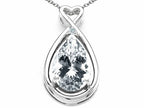 Tommaso Design™ Pear Shape 11x8mm Genuine White Topaz Pendant Necklace