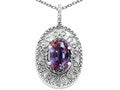 Tommaso Design™ Oval 9x7mm Simulated Alexandrite Filigree Pendant Necklace