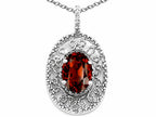 Tommaso Design™ Oval 9x7mm Genuine Garnet Filigree Pendant Necklace