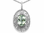 Tommaso Design™ Oval 9x7mm Green Amethyst Filigree Pendant Necklace