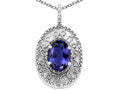 Tommaso Design™ Oval 9x7mm Genuine Iolite Filigree Pendant Necklace
