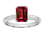 Tommaso Design Octagon Cut 8x6mm Created Ruby Engagement Ring