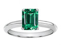 Tommaso Design Octagon Cut 8x6mm Simulated Emerald Ring