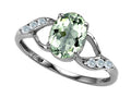 Tommaso Design Oval 8x6mm Green Amethyst Ring