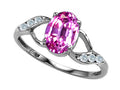 Tommaso Design Oval 8x6mm Created Pink Sapphire Ring