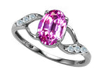 Tommaso Design Oval 8x6mm Created Pink Sapphire Ring