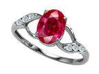Tommaso Design Oval Created Ruby Ring