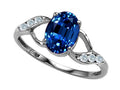 Tommaso Design Oval 8x6mm Created Blue Sapphire Ring