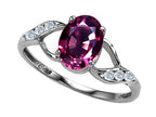 Tommaso Design™ Oval 8x6mm Genuine Rhodolite Ring