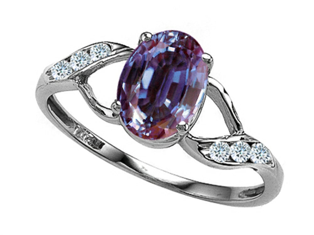 Tommaso Design Oval 8x6mm Simulated Alexandrite Ring