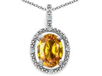 Tommaso Design™ Oval 9x7mm Genuine Citrine Pendant Necklace