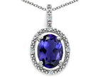 Tommaso Design™ Oval 9x7mm Genuine Iolite Pendant Necklace