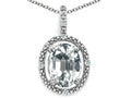 Tommaso Design™ Oval 9x7mm Genuine White Topaz Pendant Necklace