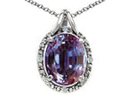 Tommaso Design™ Oval 10x8mm Simulated Alexandrite Pendant Necklace