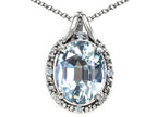 Tommaso Design™ Oval 10x8mm Genuine Aquamarine Pendant Necklace