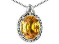 Tommaso Design™ Oval 10x8mm Genuine Citrine Pendant Necklace