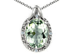 Tommaso Design™ Oval 10x8mm Green Amethyst Pendant Necklace