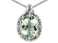 Tommaso Design™ Oval 10x8mm Green Amethyst Pendant Necklace