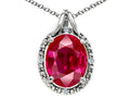 Tommaso Design™ Oval 10x8mm Created Ruby Pendant Necklace
