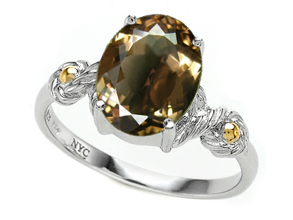 Genuine Oval Smoky Quartz Ring