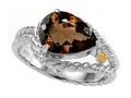 Genuine Pear Shape Smoky Quartz Ring