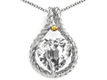 Genuine Heart Shape 10mm White Topaz Pendant Necklace