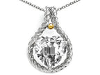 Genuine Heart Shape 10mm White Topaz Pendant Necklace
