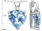 Star K™ Genuine 8mm Light Sky Blue Topaz Heart Pendant Necklace