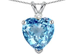 Star K™ Genuine 8mm Light Sky Blue Topaz Heart Pendant Necklace