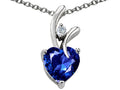 Star K™ Created Heart Shaped Sapphire Pendant Necklace