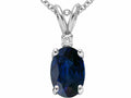 Tommaso Design™ Oval 7x5mm Genuine Sapphire Pendant Necklace