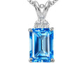 Tommaso Design™ Zoe R™ Octagon cut 8x6mm Genuine Blue Topaz Pendant Necklace