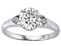 Tommaso Design Round 7mm Genuine White Topaz s set in Engagement Ring
