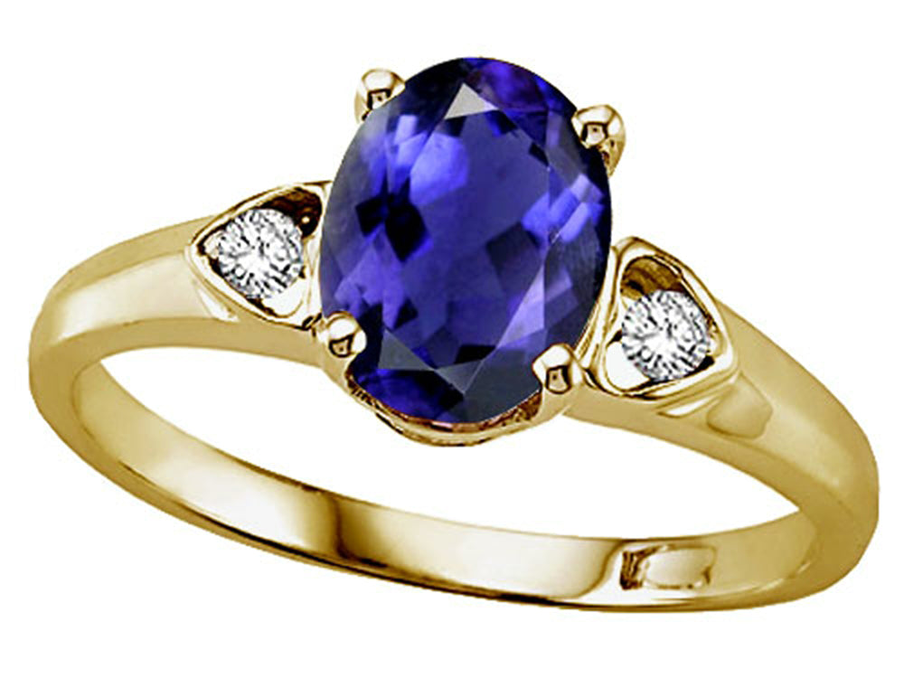 Tommaso Design Oval 8x6 mm Genuine Iolite Ring
