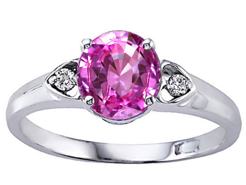 Tommaso Design™ Round 7mm Created Pink Sapphire Engagement Ring