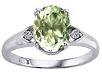 Tommaso Design Oval 9x7mm Green Amethyst Engagement Ring