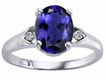 Tommaso Design Oval 9x7mm Genuine Iolite Ring