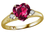 Tommaso Design Heart Shape 8mm Created Ruby Ring