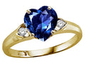 Tommaso Design Heart Shape 8mm Created Blue Sapphire Ring