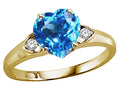 Tommaso Design™ Heart Shape 8mm Genuine Blue Topaz Ring